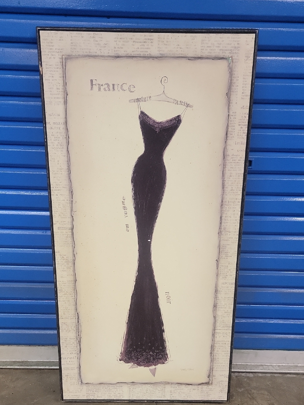 Emily Adams Framed Fashion Art Print - Black Evening Gown